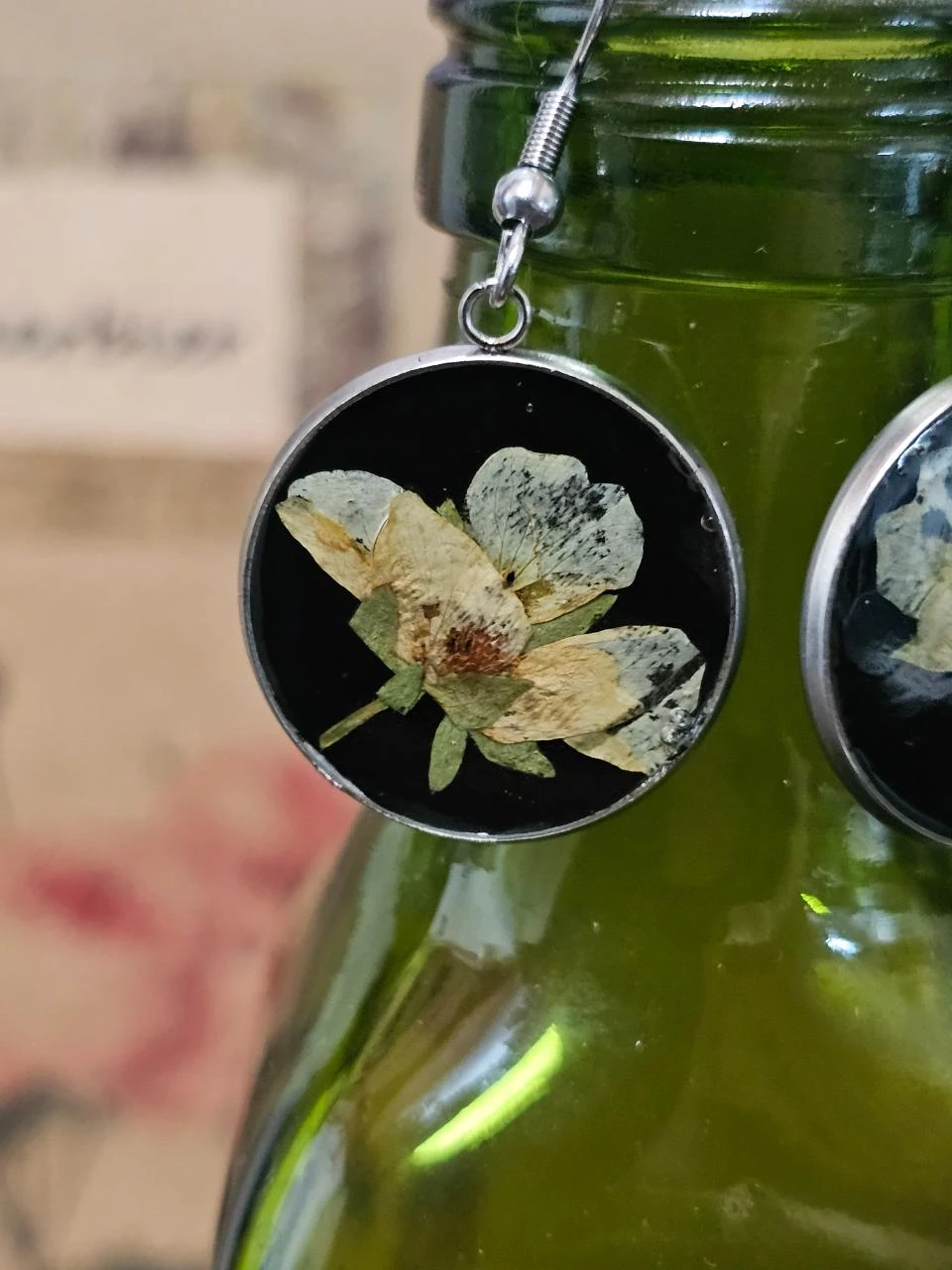 🌻Earrings with a Real Dried Flower Inclusion 🌻 – photo 3